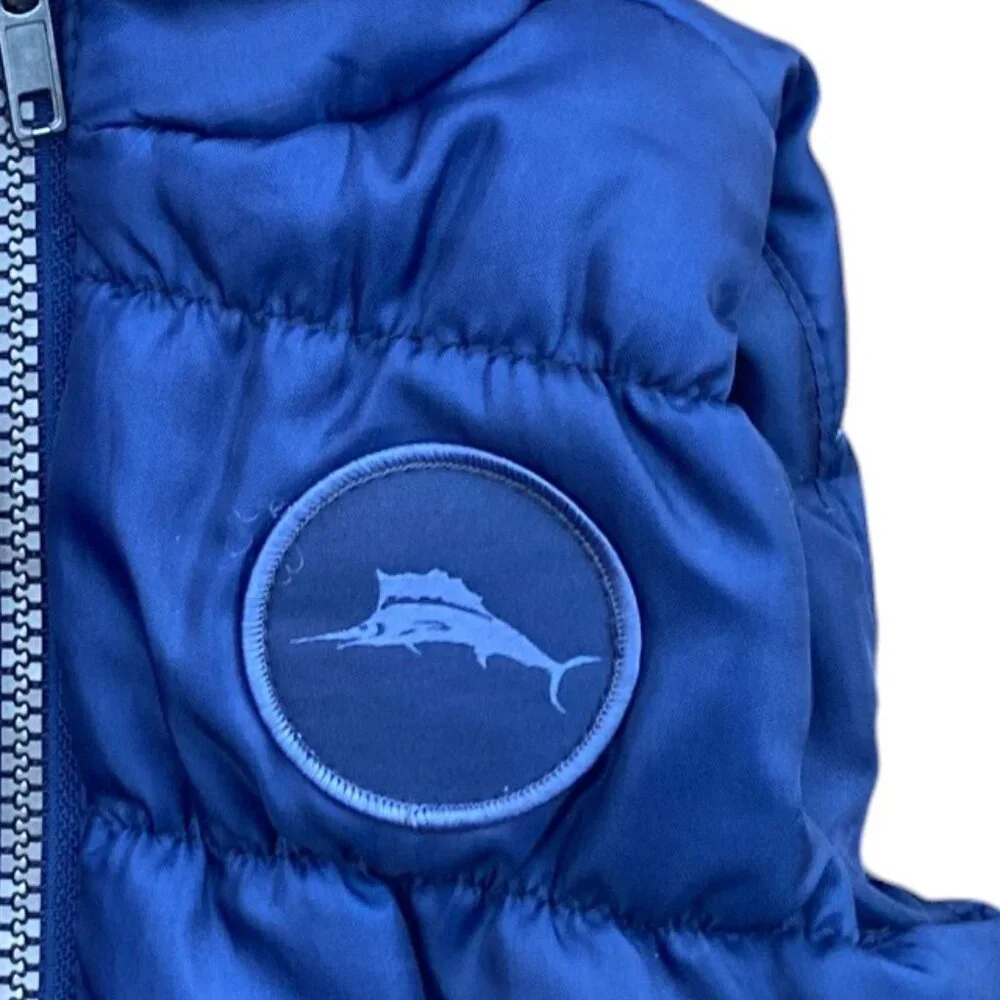 Tommy Bahama Infant Boy Blue Quilted Puffer Vest Marlin Gorpcore Outdoor-12M